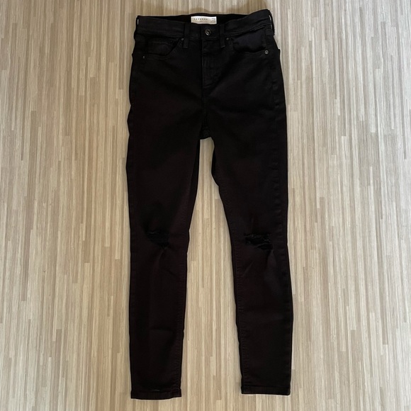 Topshop Jamie Jeans high waisted black jeggings - Picture 2 of 5
